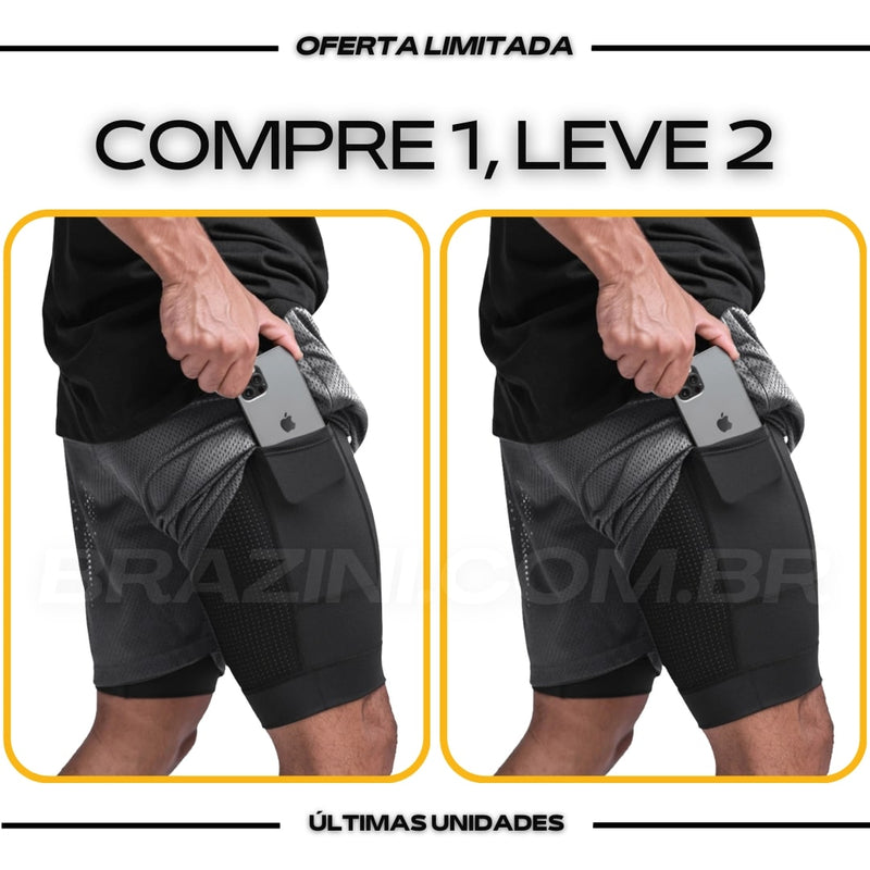 Shorts Dry-Fit™ de Compressão - COMPRE 1 LEVE 2