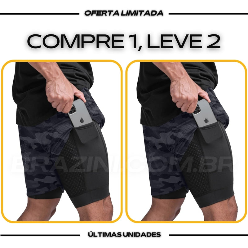 Shorts Dry-Fit™ de Compressão - COMPRE 1 LEVE 2