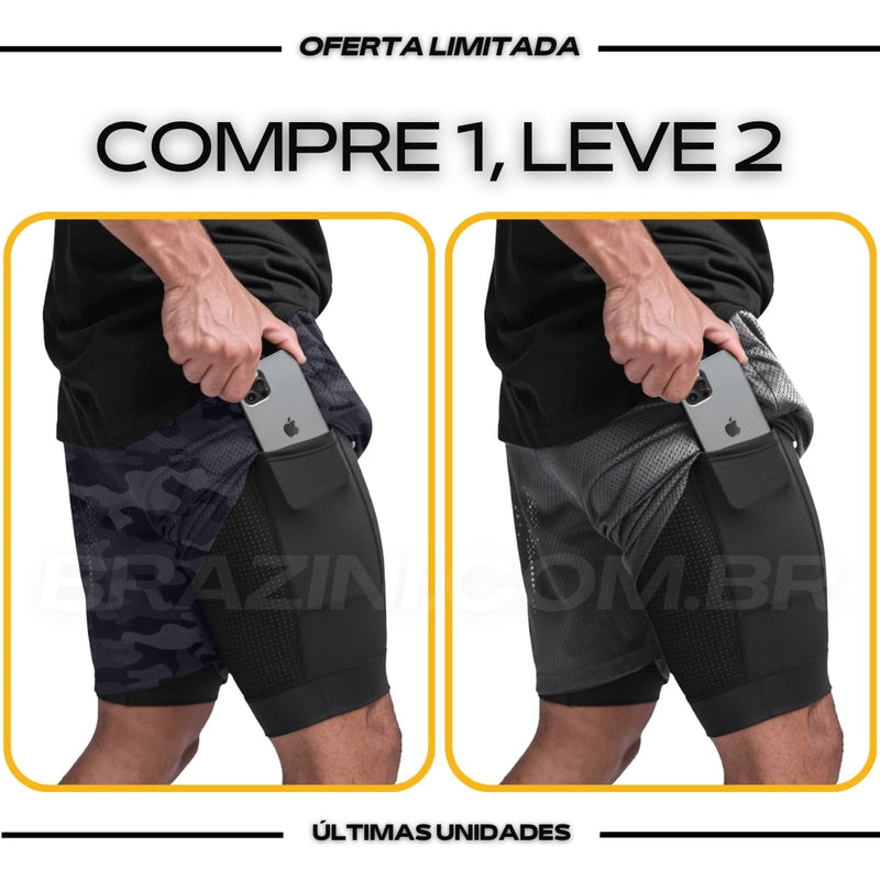 Shorts Dry-Fit™ de Compressão - COMPRE 1 LEVE 2