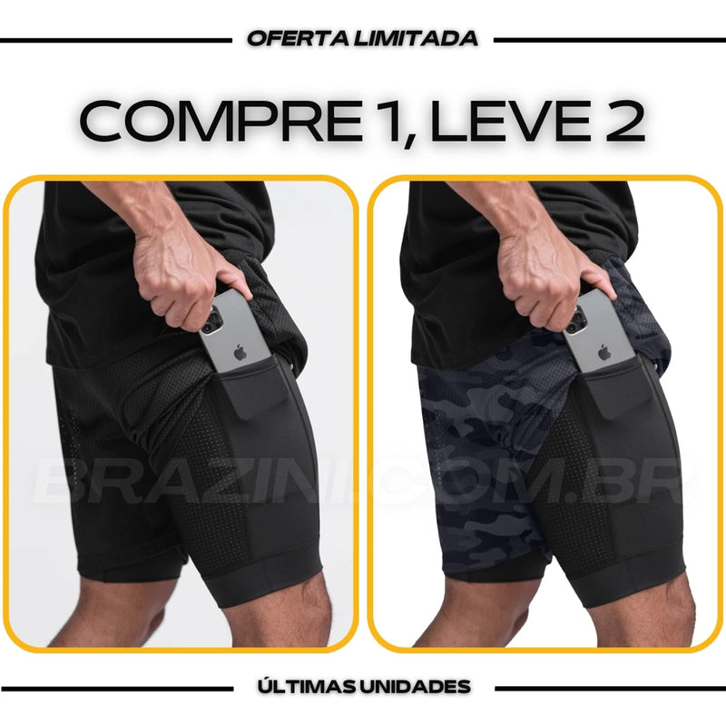 Shorts Dry-Fit™ de Compressão - COMPRE 1 LEVE 2