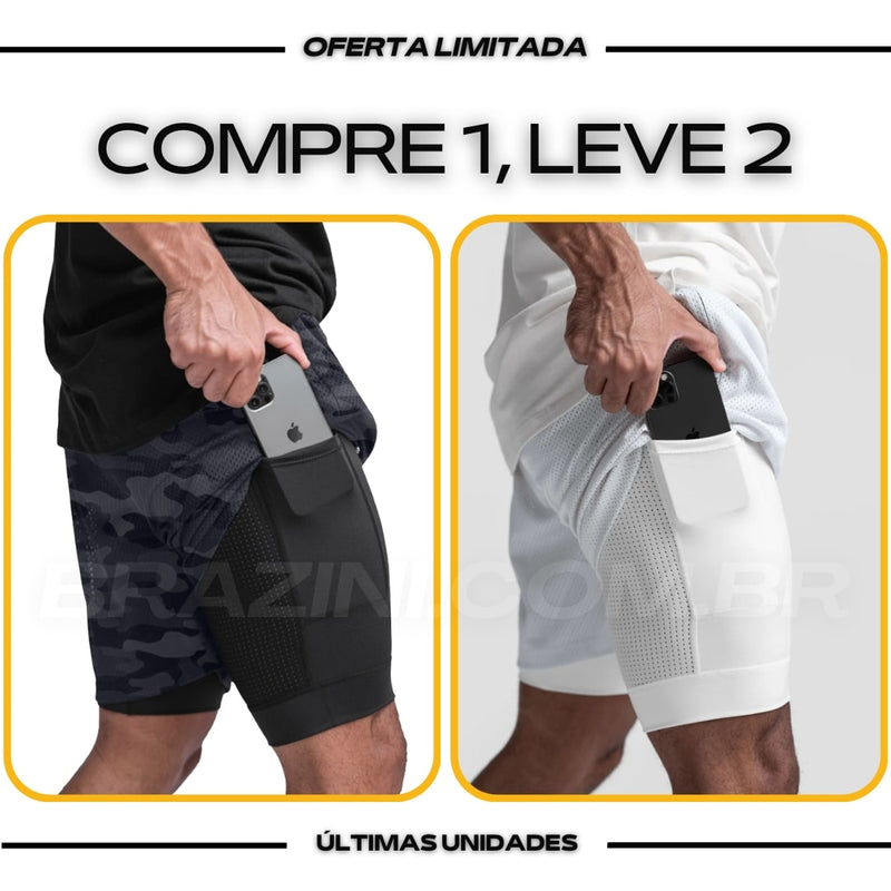 Shorts Dry-Fit™ de Compressão - COMPRE 1 LEVE 2