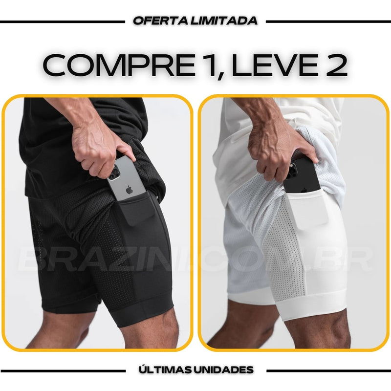 Shorts Dry-Fit™ de Compressão - COMPRE 1 LEVE 2