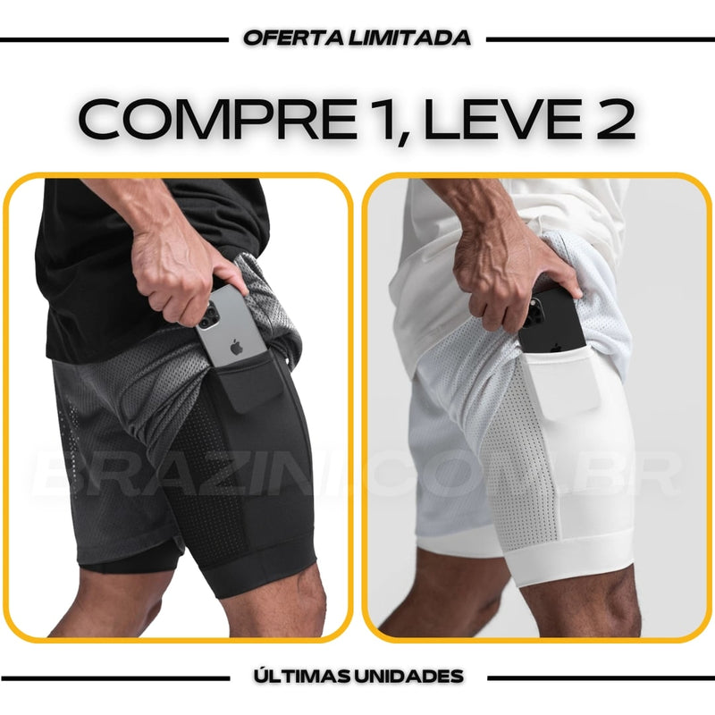 Shorts Dry-Fit™ de Compressão - COMPRE 1 LEVE 2