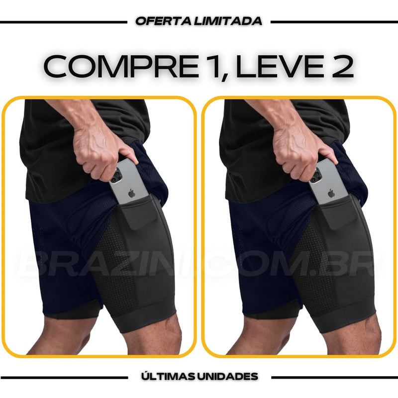 Shorts Dry-Fit™ de Compressão - COMPRE 1 LEVE 2