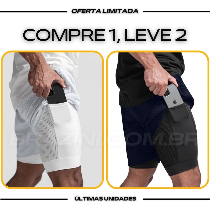 Shorts Dry-Fit™ de Compressão - COMPRE 1 LEVE 2