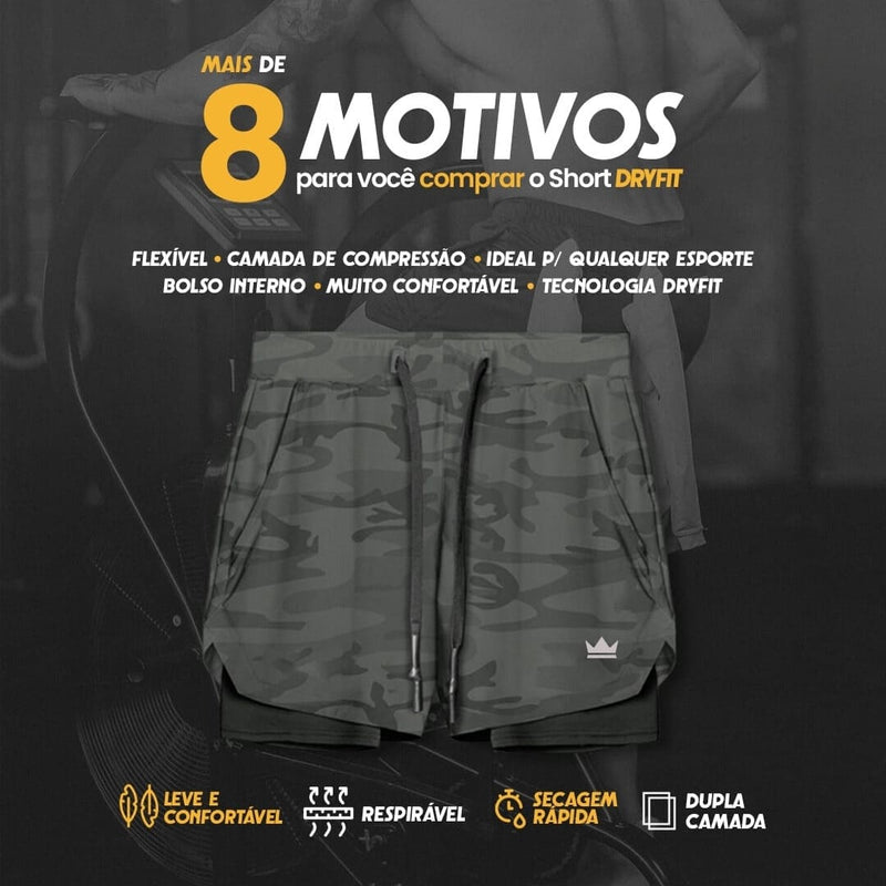 Shorts Dry-Fit™ de Compressão - COMPRE 1 LEVE 2