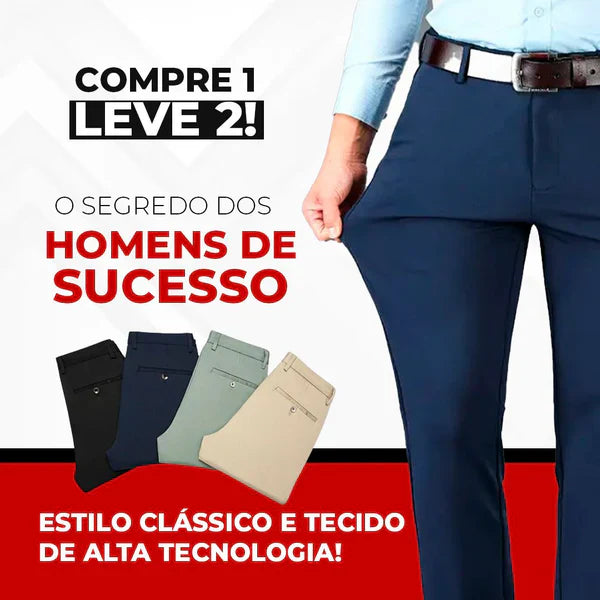 COMPRE 1 E LEVE 2 |  Calça Social Clássica Alfaiataria Gentleman 2025 + Brinde Cinto Social Couro