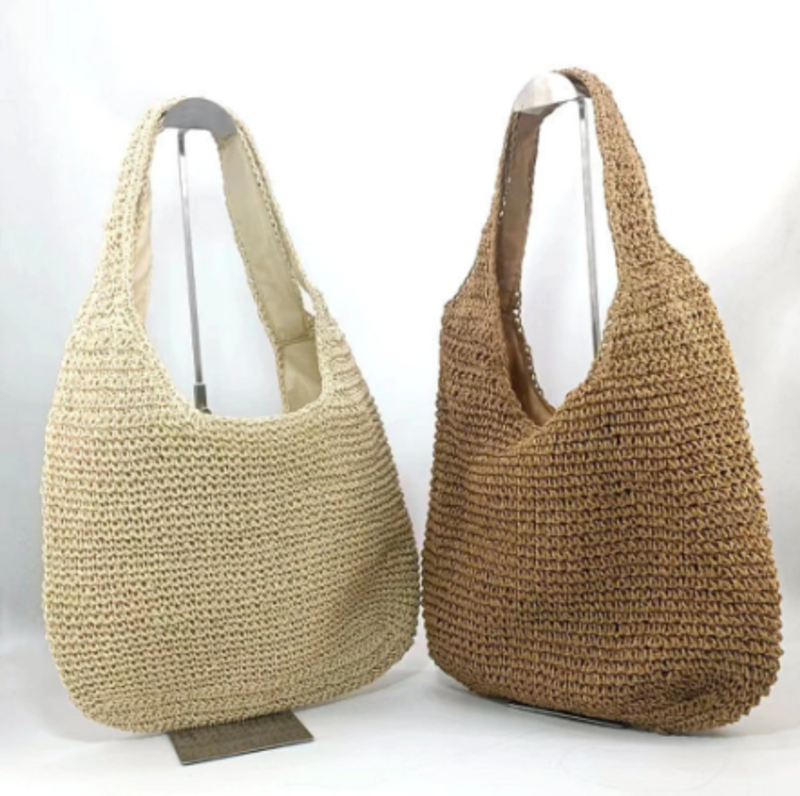 Bolsa de Praia de Palha - Charme Artesanal para o Verão