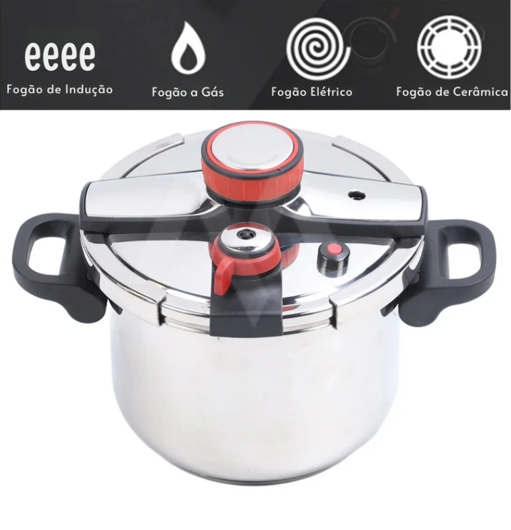 [Leve 2 Pague 1] Panela de Pressão TurboChef Aço Inoxidável - À Prova De Explosões + BRINDE: Kit Utensílios