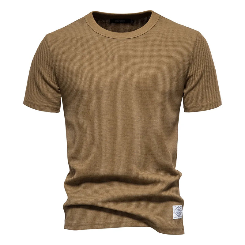 Camiseta Masculina De Algodão Marrom