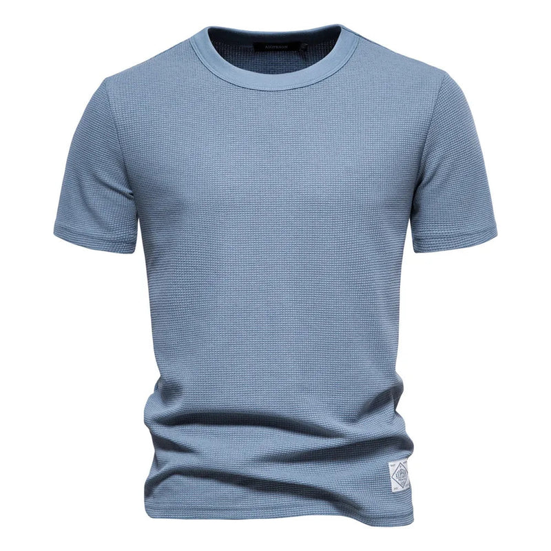 Camiseta Masculina De Algodão Azul Claro