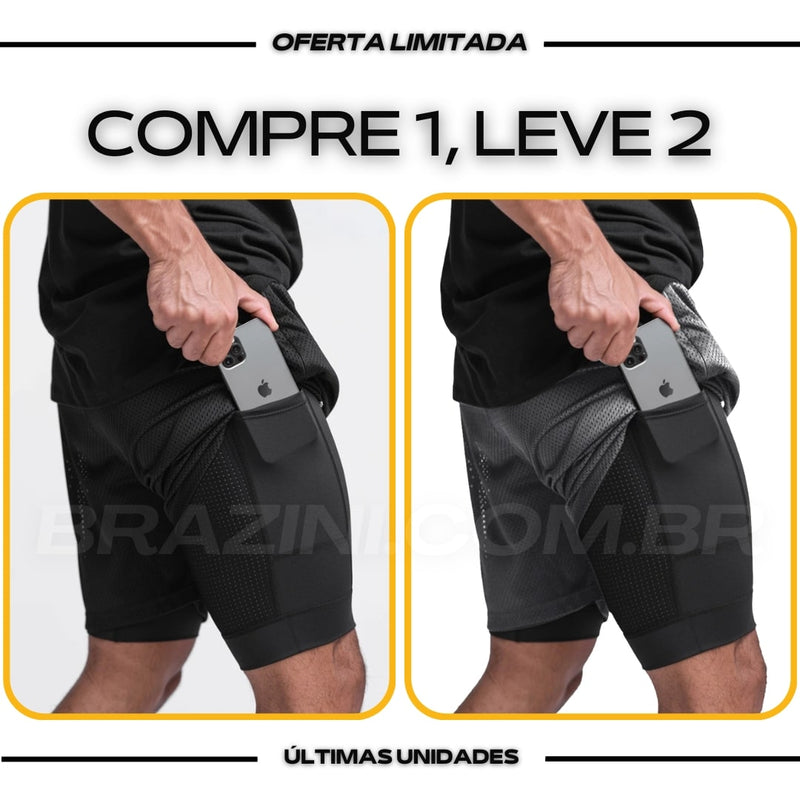 Shorts Dry-Fit™ de Compressão - COMPRE 1 LEVE 2