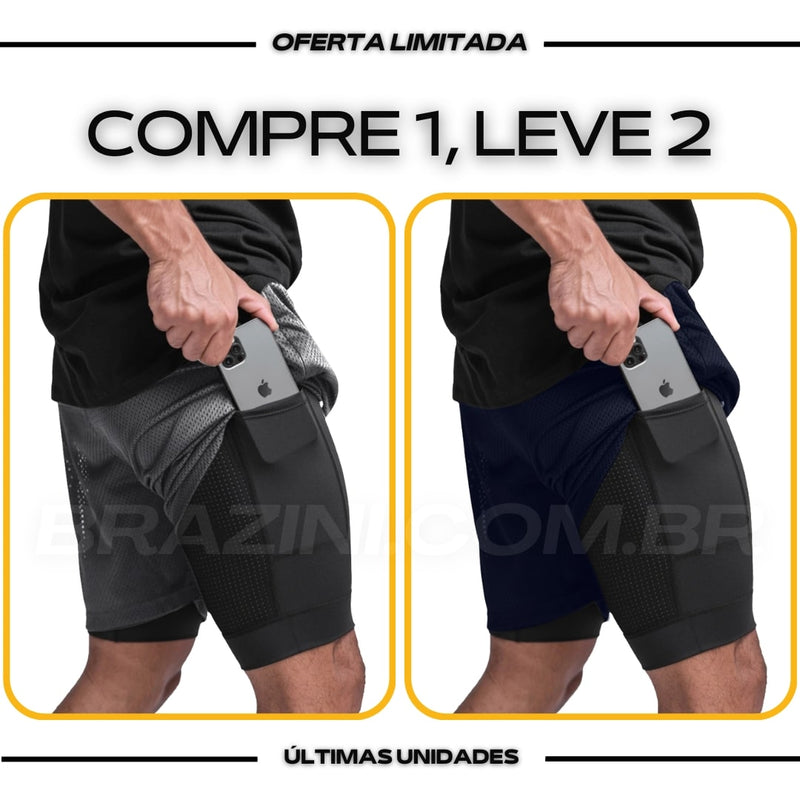 Shorts Dry-Fit™ de Compressão - COMPRE 1 LEVE 2